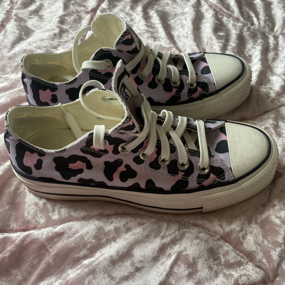 Women's Pink and Black and Purple Canvas Sneakers